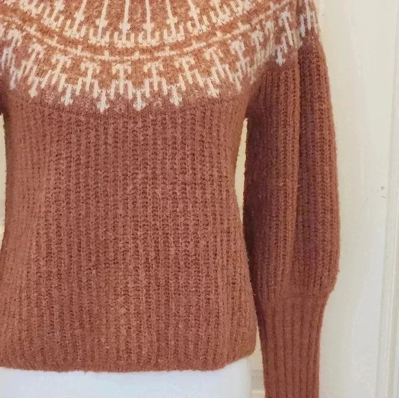 Universal Thread chunky cropped long capped sleeve orange winter sweater size s - Picture 3 of 10